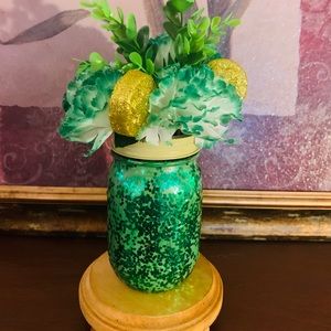 Mason jar centerpiece. St. Patrick’s Day